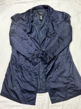 George Navy Double-Breasted Trench Coat
